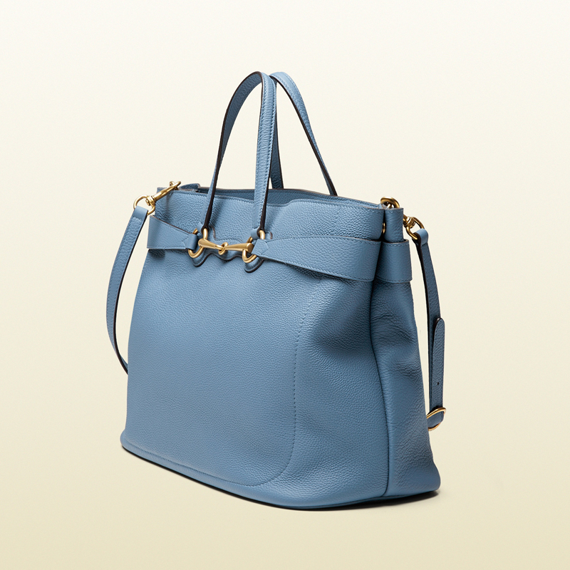 Soft bright bit leather tote