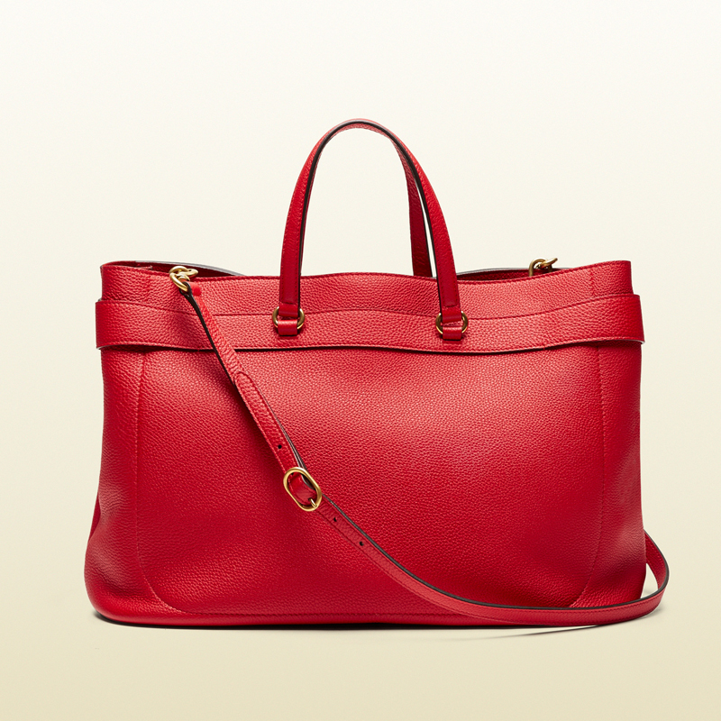 Soft bright bit leather tote