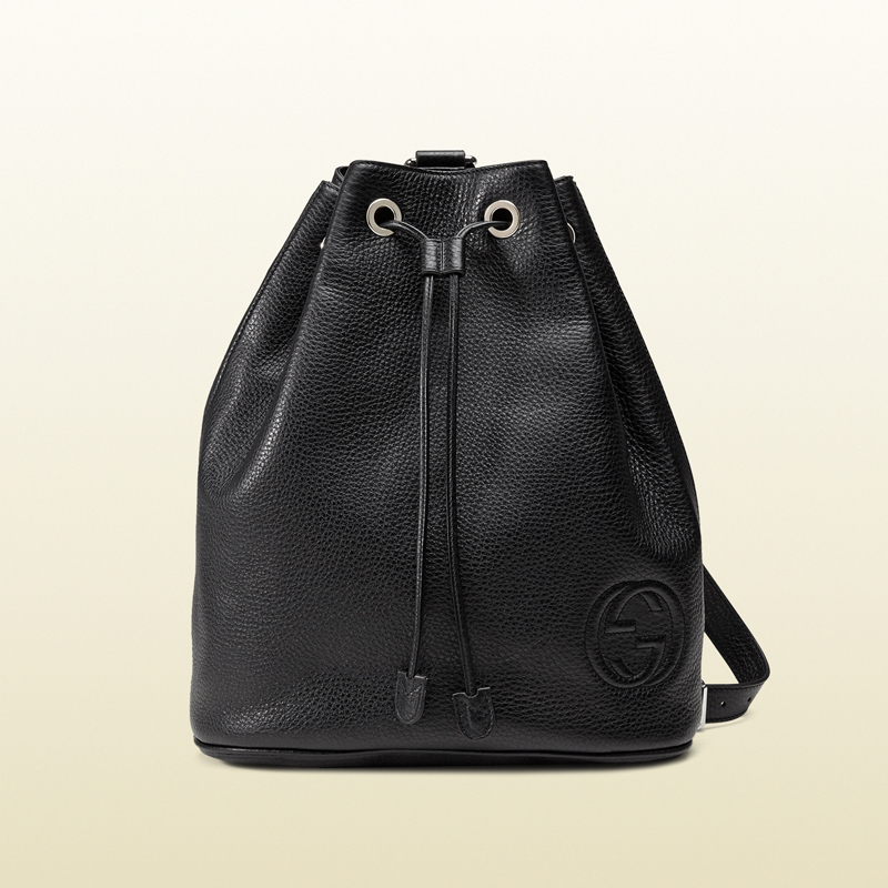 Soho leather drawstring backpack