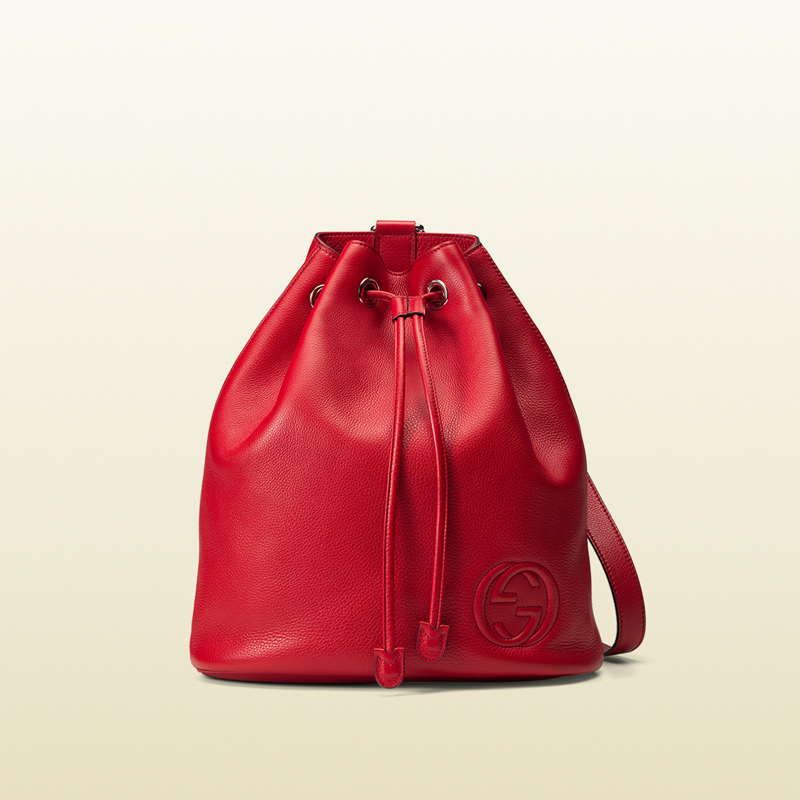 Soho leather drawstring backpack