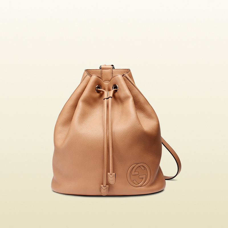 Soho leather drawstring backpack