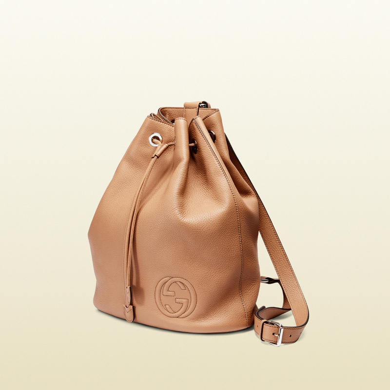 Soho leather drawstring backpack