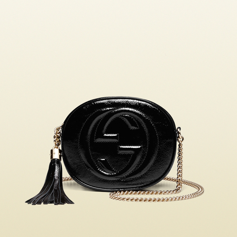 Soho soft patent leather mini chain bag