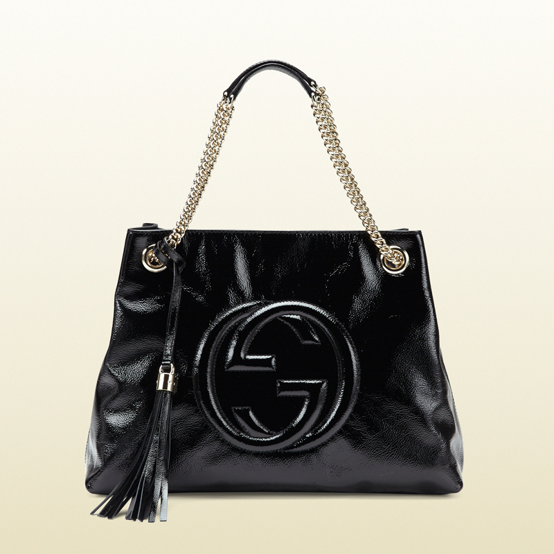 Soho soft patent leather shoulder bag