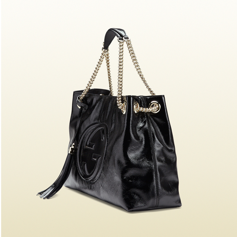 Soho soft patent leather shoulder bag