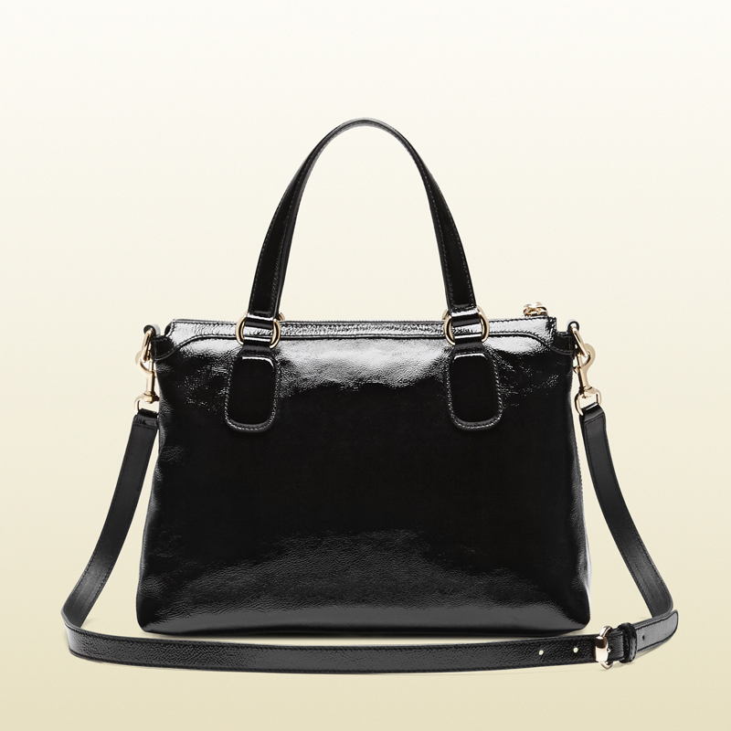 Soho soft patent leather top handle bag