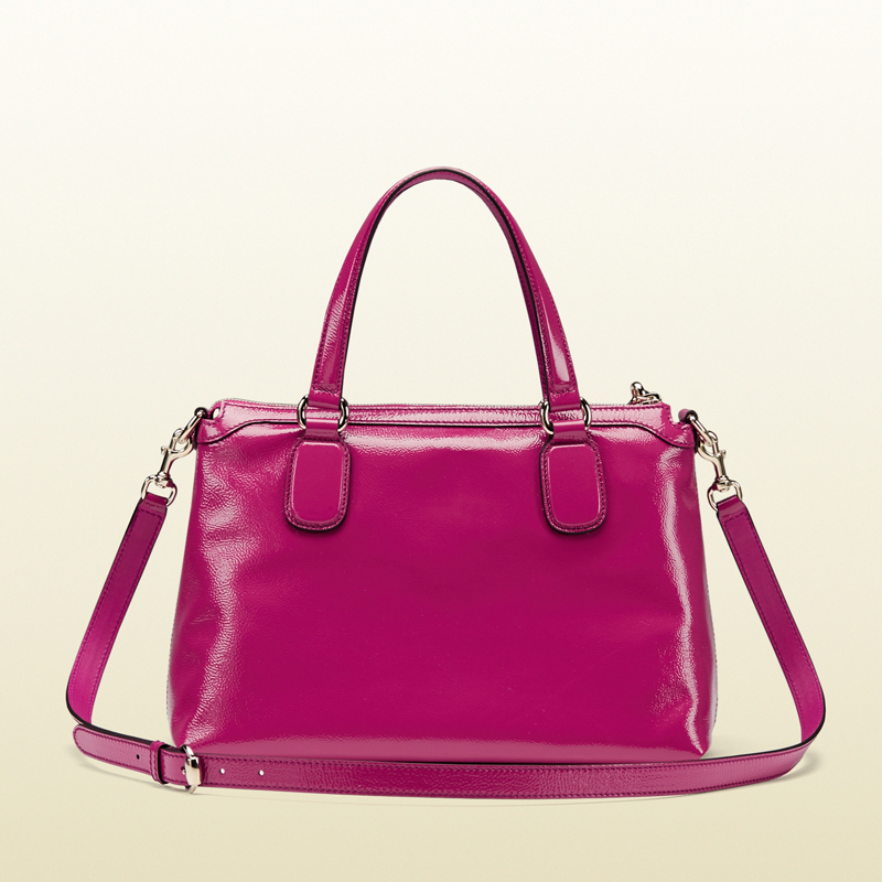 Soho soft patent leather top handle bag