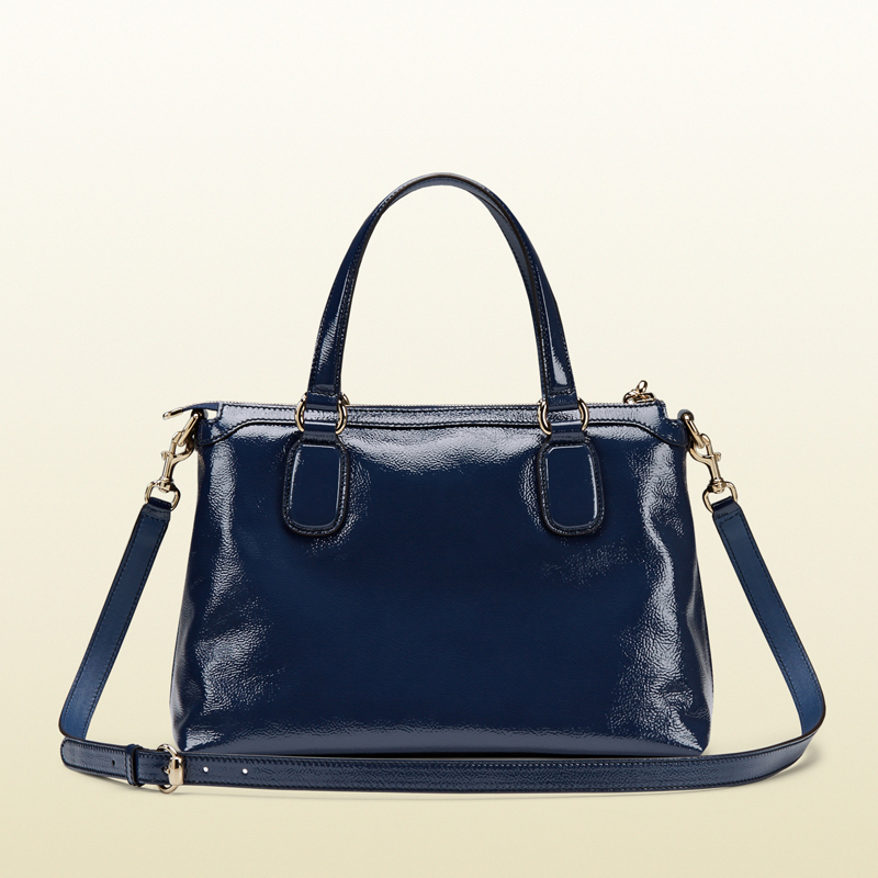 Soho soft patent leather top handle bag