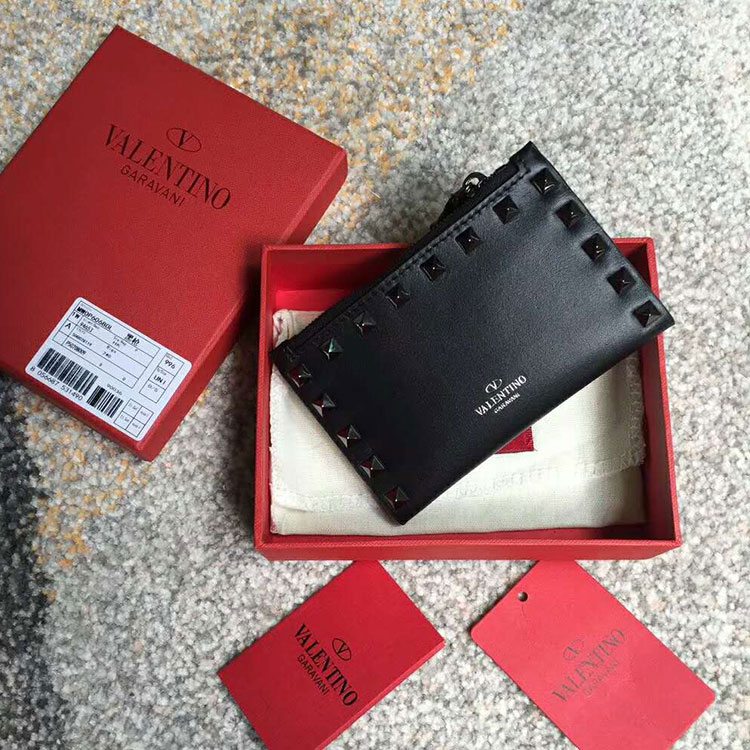 Valentino Garavani Rockstud coin purse and card case in calfskin