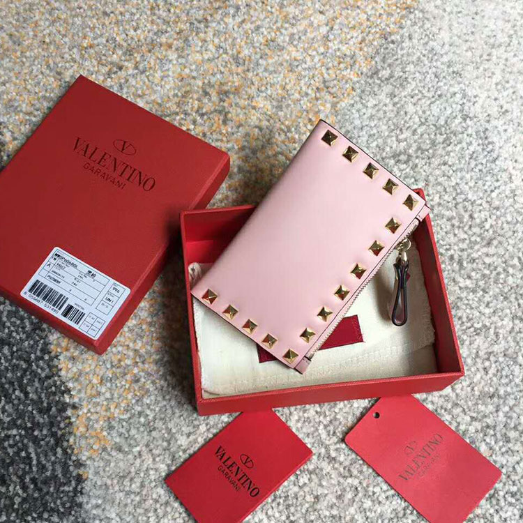 Valentino Garavani Rockstud coin purse and card case in calfskin