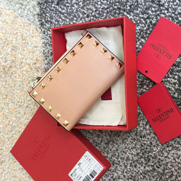 Valentino Garavani Rockstud coin purse and card case in calfskin