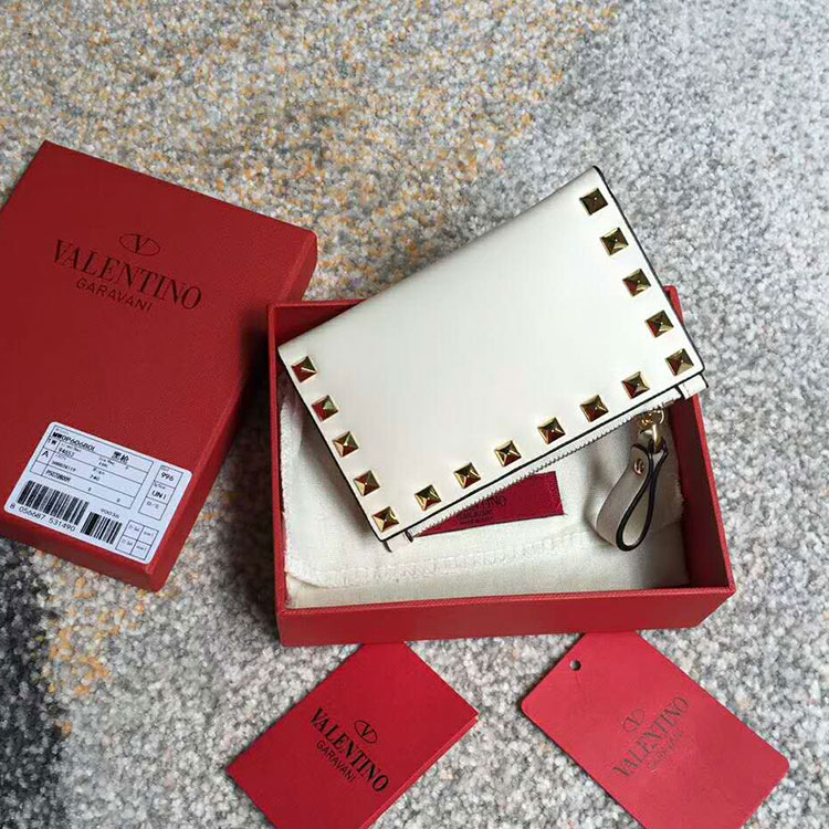 Valentino Garavani Rockstud coin purse and card case in calfskin