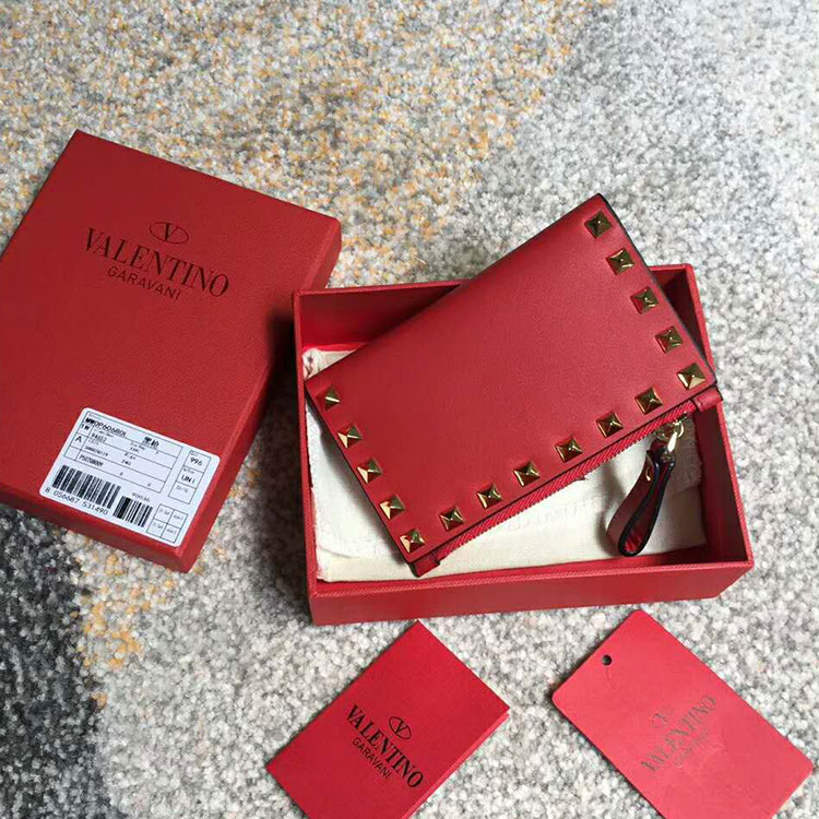 Valentino Garavani Rockstud coin purse and card case in calfskin