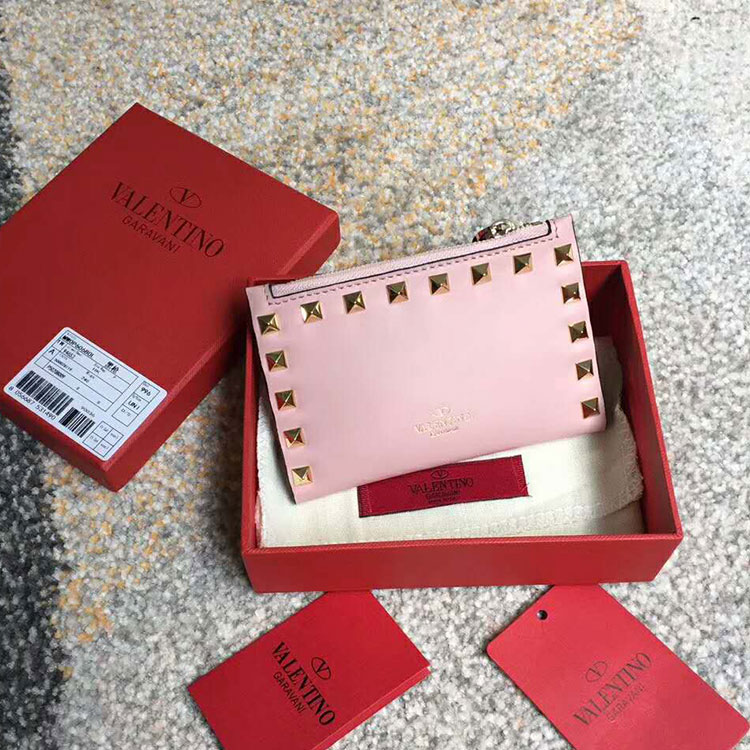 Valentino Garavani Rockstud coin purse and card case in calfskin