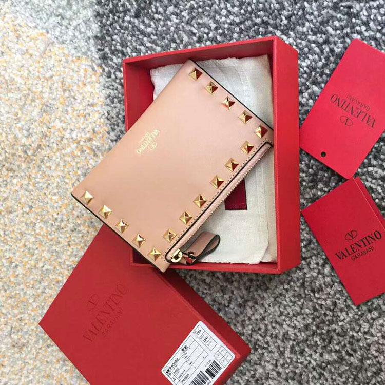 Valentino Garavani Rockstud coin purse and card case in calfskin