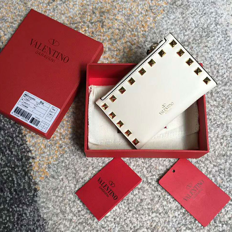 Valentino Garavani Rockstud coin purse and card case in calfskin