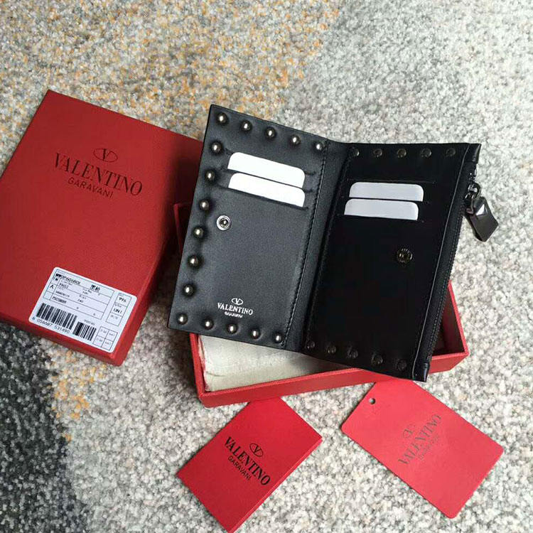 Valentino Garavani Rockstud coin purse and card case in calfskin