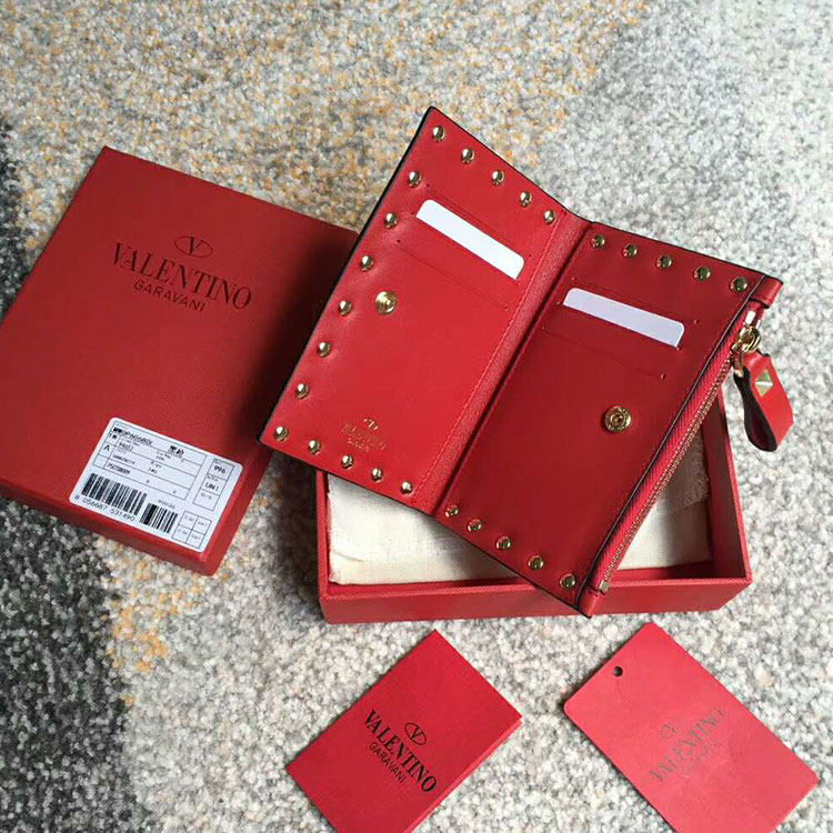 Valentino Garavani Rockstud coin purse and card case in calfskin