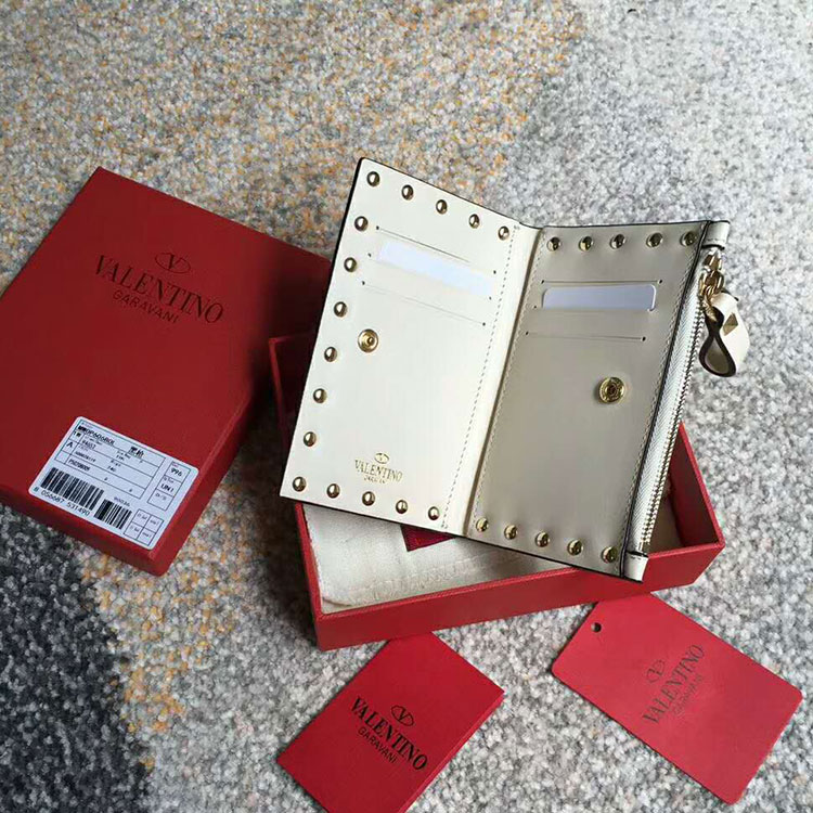 Valentino Garavani Rockstud coin purse and card case in calfskin