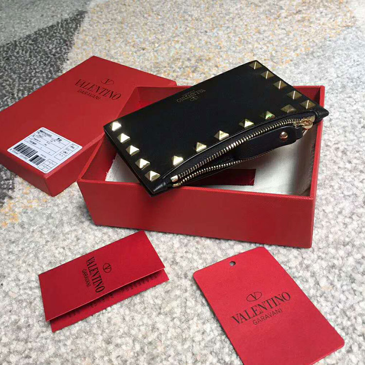 Valentino Garavani Rockstud coin purse and card case in calfskin