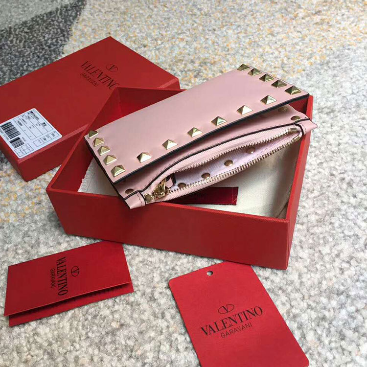 Valentino Garavani Rockstud coin purse and card case in calfskin