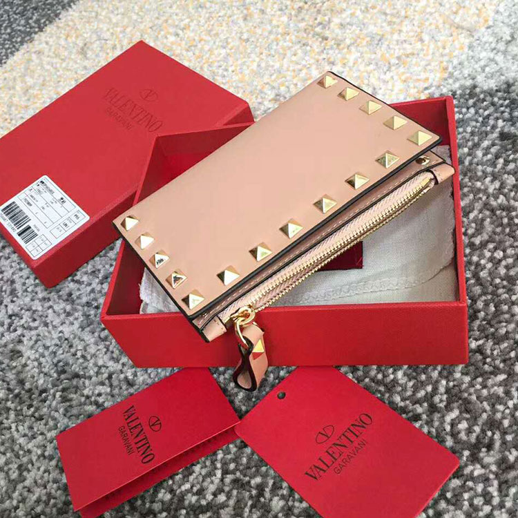 Valentino Garavani Rockstud coin purse and card case in calfskin