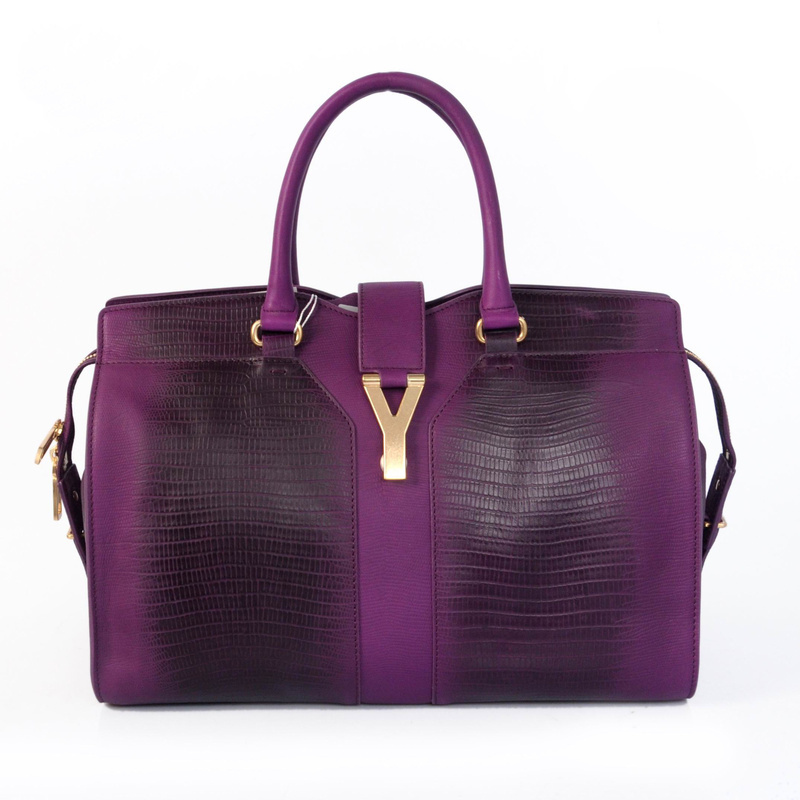 YSL 2013 Cabas Chyc lizard leather tote handbag 8221 Purple