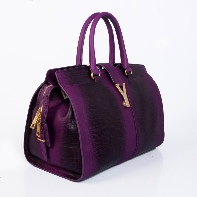 YSL 2013 Cabas Chyc lizard leather tote handbag 8221 Purple