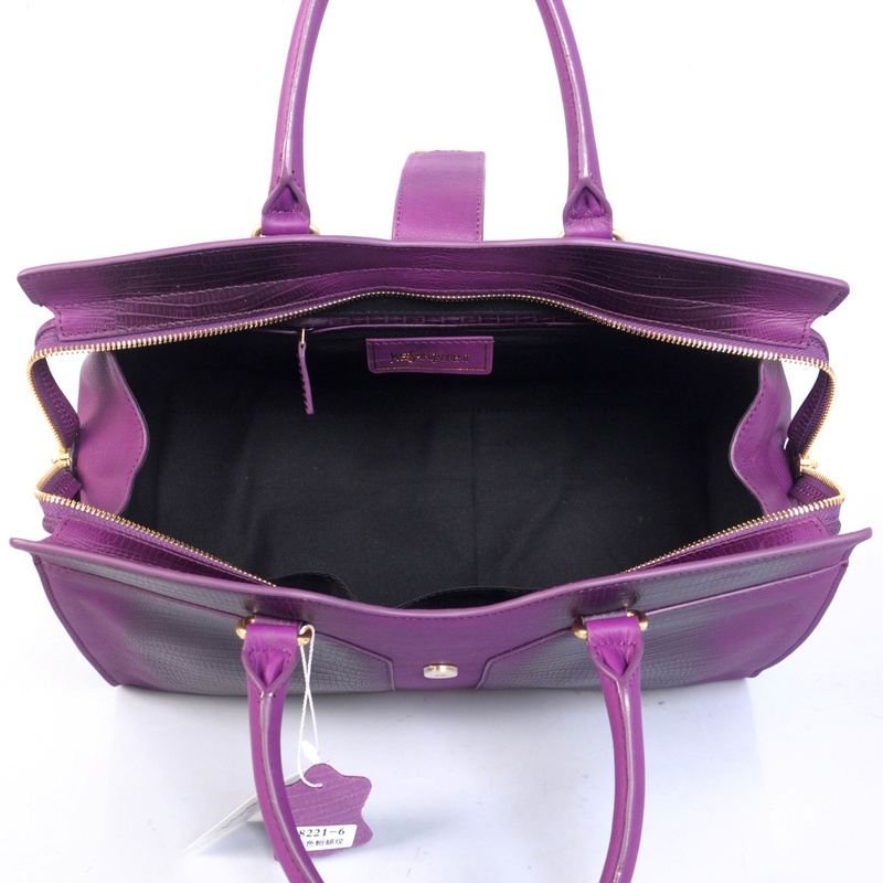 YSL 2013 Cabas Chyc lizard leather tote handbag 8221 Purple