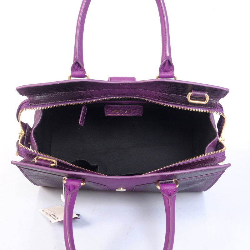 YSL Cabas Chyc lizard leather tote handbag 8220 Purple