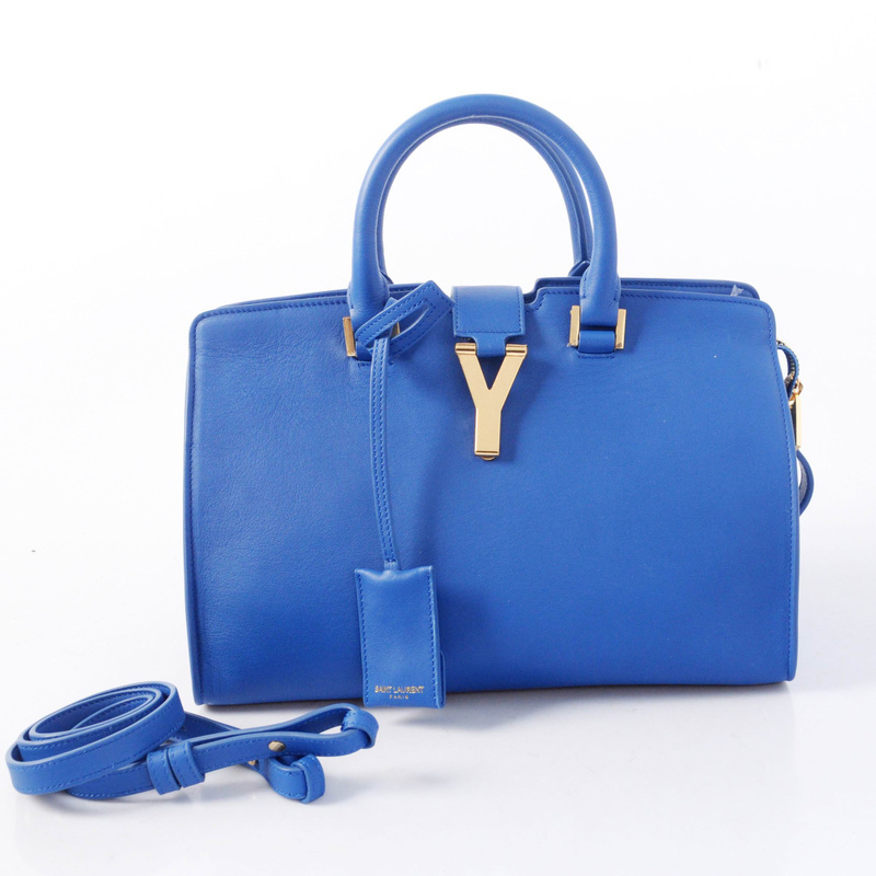 Yves Saint Laurent 2013 Small Clafskin Cabas Chyc Bag 8336 Blue