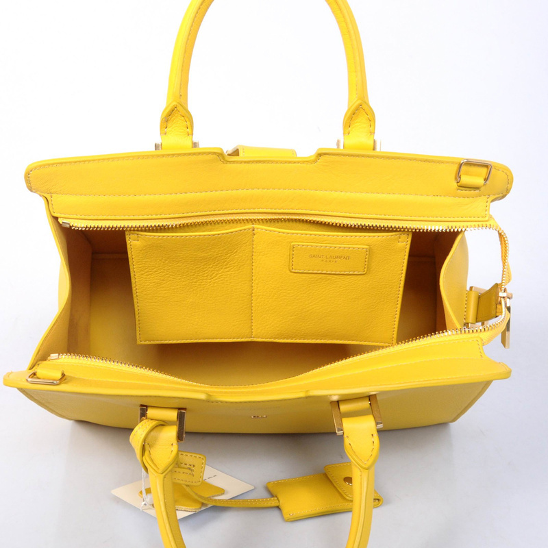 Yves Saint Laurent 2013 Small Clafskin Cabas Chyc Bag 8336 Yellow