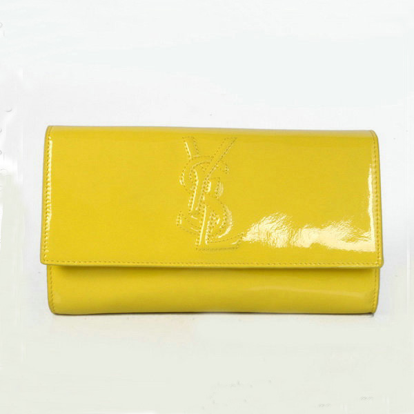 Yves Saint Laurent Belle De Jour Patent Leather Wallet 8223 Yellow