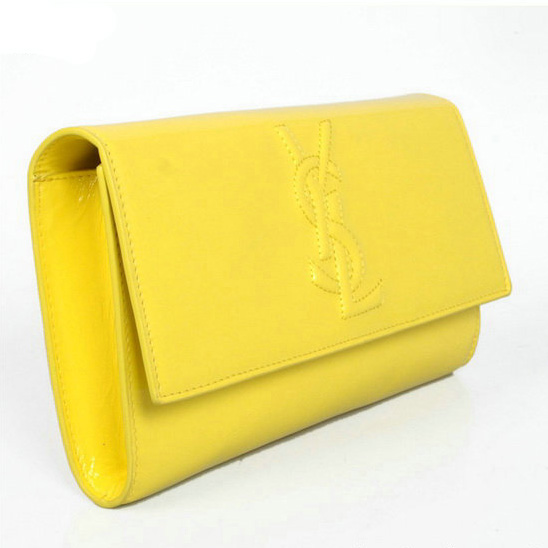 Yves Saint Laurent Belle De Jour Patent Leather Wallet 8223 Yellow