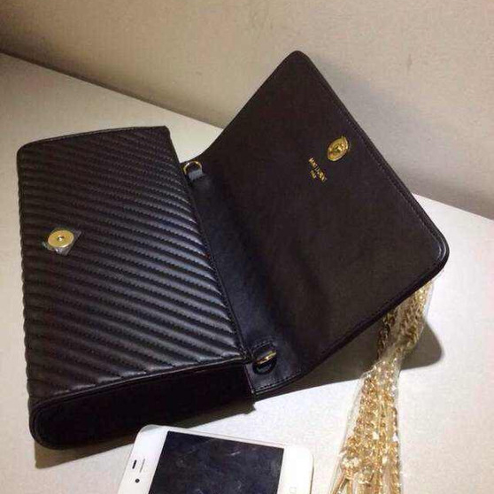 Yves Saint Laurent Classic Monogramme Tassel Clutch 311212 Black