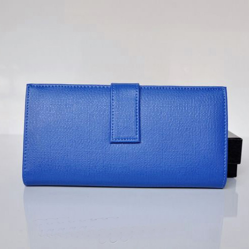 Yves Saint Laurent Large Y Line Flap Wallet 241175 Blue