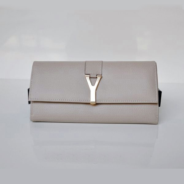 Yves Saint Laurent Large Y Line Flap Wallet 241175 Grey