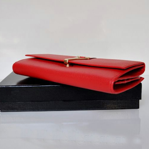 Yves Saint Laurent Large Y Line Flap Wallet 241175 Red