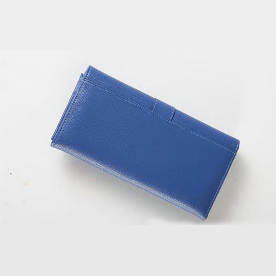 Yves Saint Laurent Large Y Line Flap Wallet Blue