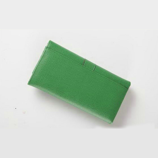 Yves Saint Laurent Large Y Line Flap Wallet Green