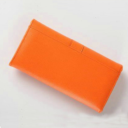 Yves Saint Laurent Large Y Line Flap Wallet Orange