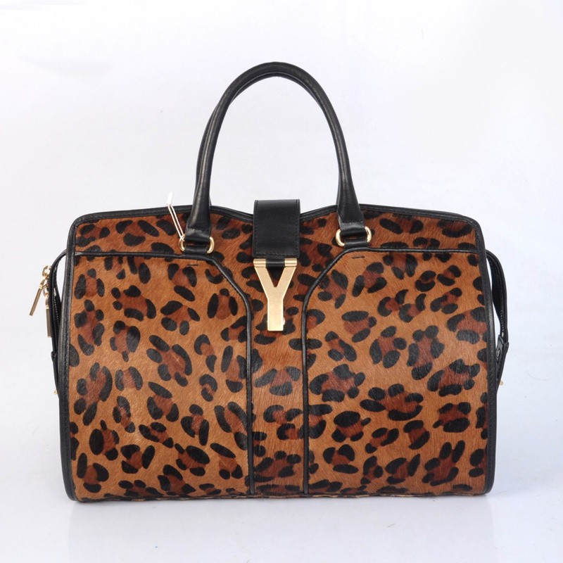 Yves Saint Laurent Medium Cabas Chyc Bag 8221 Black leopard