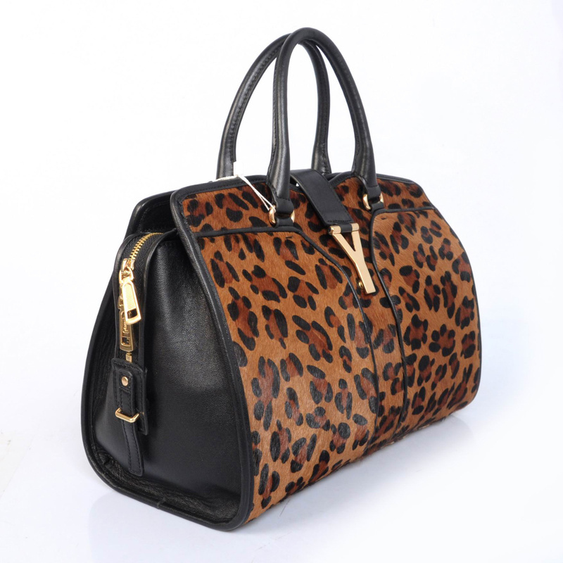 Yves Saint Laurent Medium Cabas Chyc Bag 8221 Black leopard