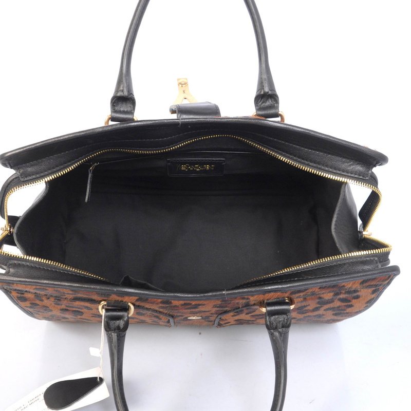 Yves Saint Laurent Medium Cabas Chyc Bag 8221 Black leopard