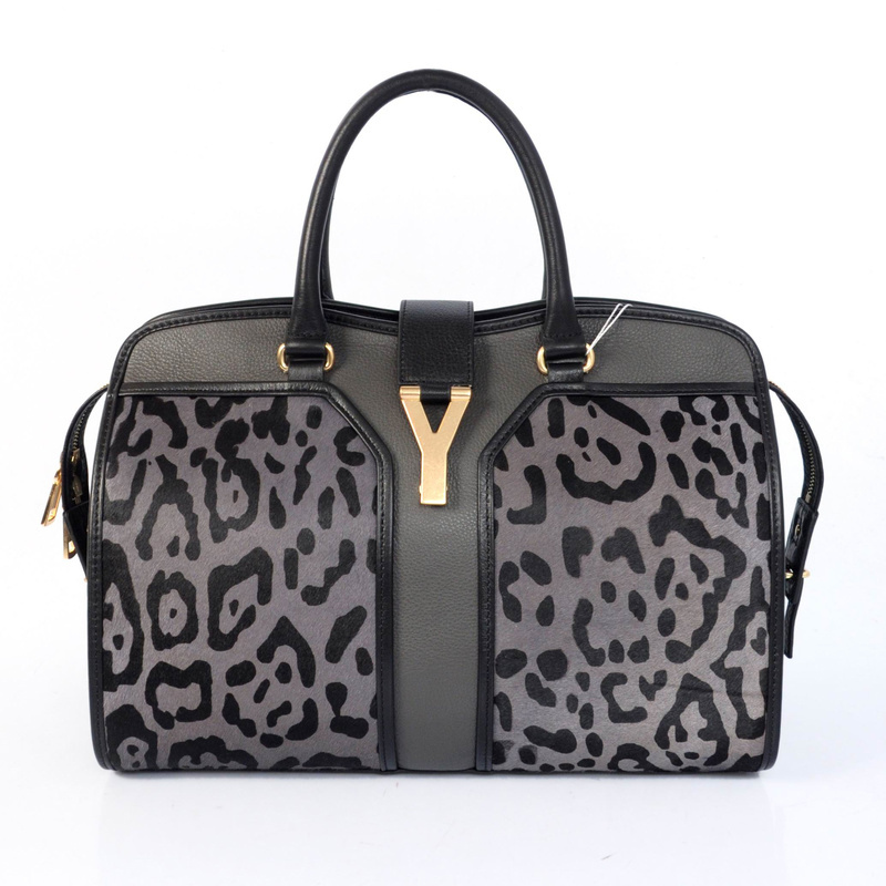 Yves Saint Laurent Medium Cabas Chyc Bag 8221 Grey leopard