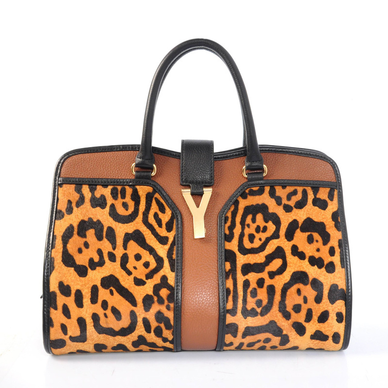 Yves Saint Laurent Medium Cabas Chyc Bag 8221 Yellow leopard