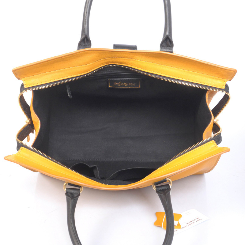 Yves Saint Laurent Medium Cabas Chyc Bag 8221 Yellow with black