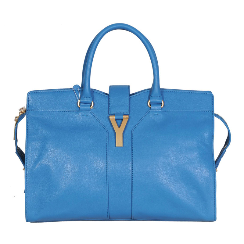 Yves Saint Laurent Medium Cabas Chyc Bag 8221 light blue