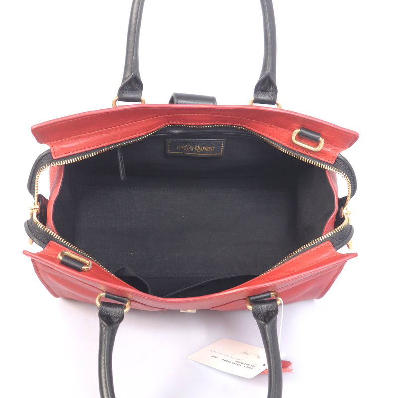 Yves Saint Laurent Small Cabas Chyc Bag 8220 Flame with black