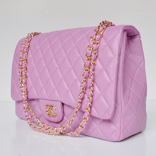 chanel A47600 Lambskin Leather Jumbo Flap Bag in Pink with Gold